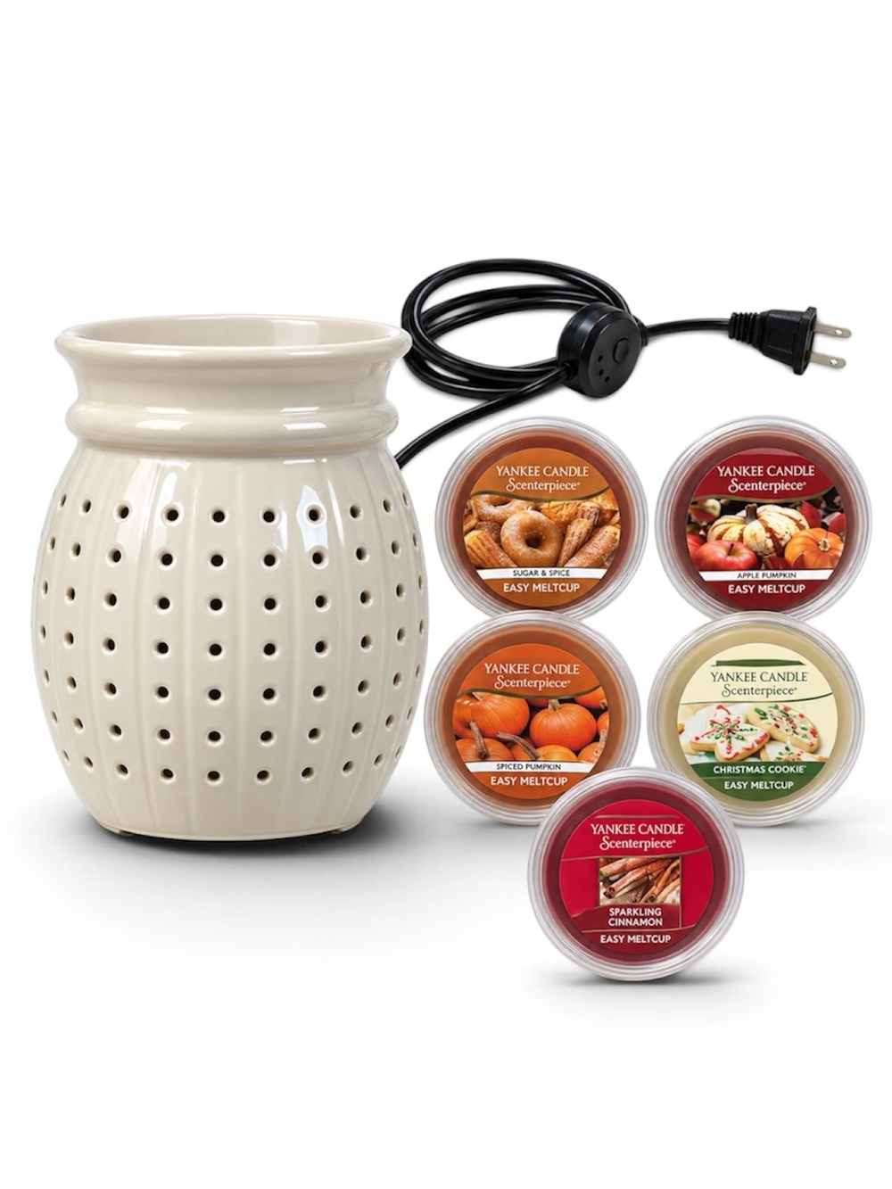 Yankee Candle Scenterpiece Wax Warmer Ivory Ceramic Electric Wax Melt Melt Cups